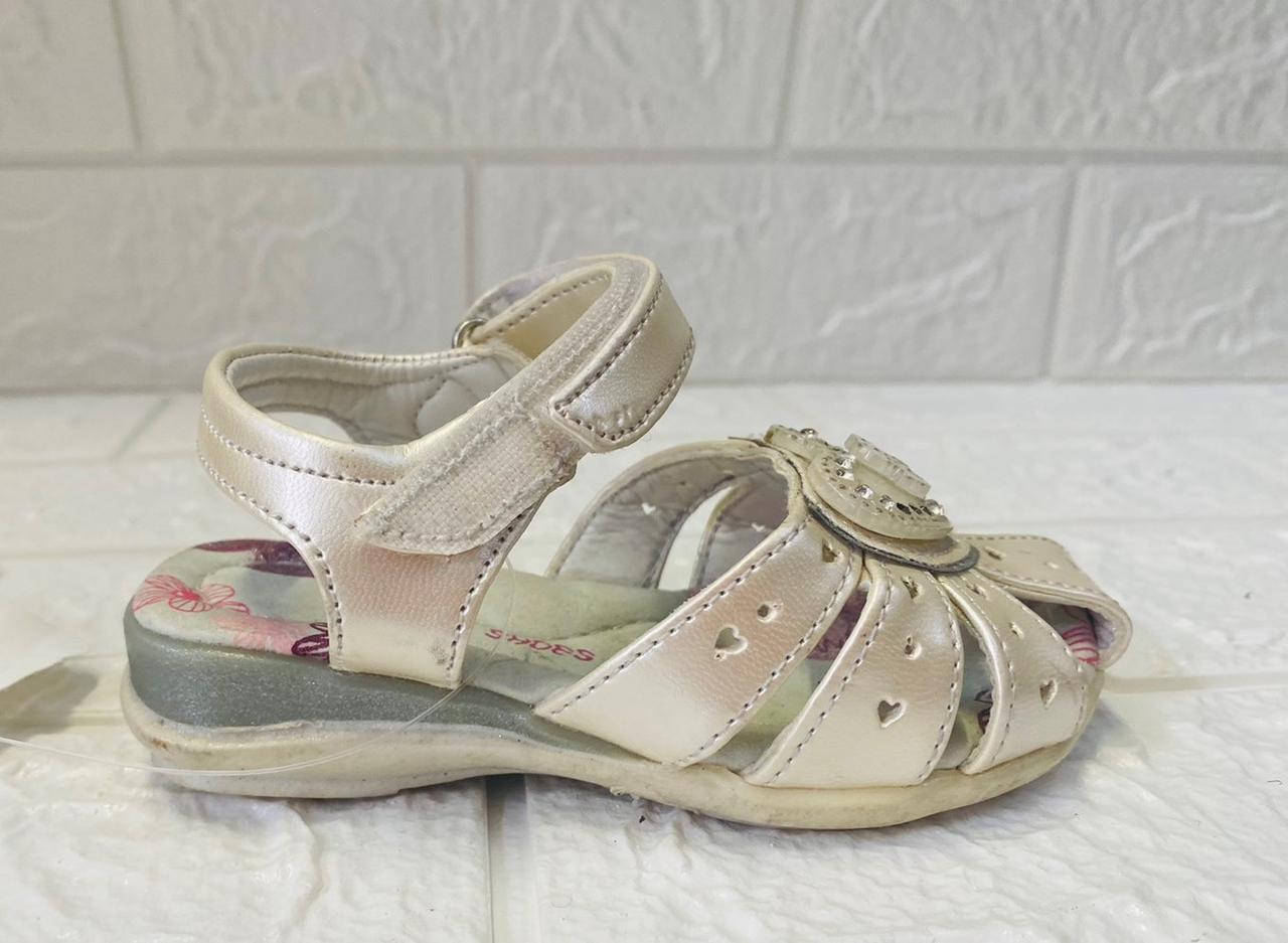 

Босоножки на девочку кожаная стелька 20-28р (13-18см) 25, Серебристый