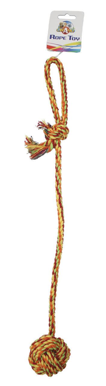 

Игрушка для собак узловой мяч с канатной ручкой 56 см Croci