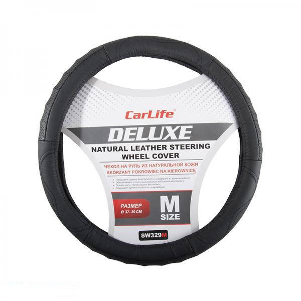 

Чехол руля CARLIFE кожа SW 329 Delux, Черный