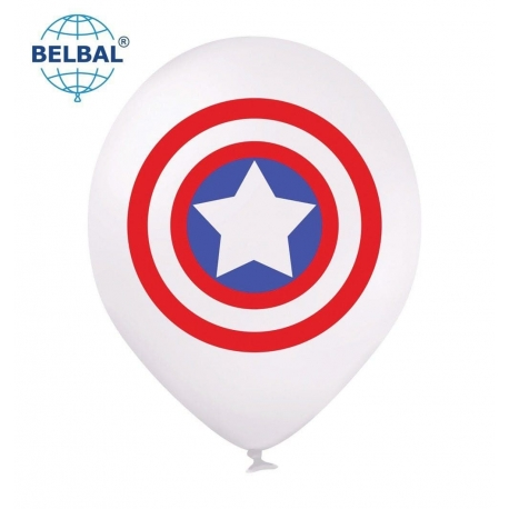 

Латексный шарик BELBAL 12"(30 см) Супергерои Капитан Америка / Щит, Персиковый
