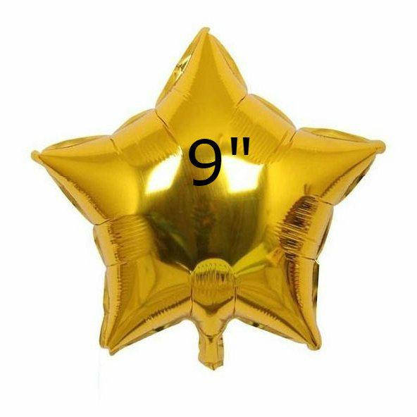 

Звезда фольгированная металлик 9"-10" (22-25см).-надув воздухом Китай - Золотистый