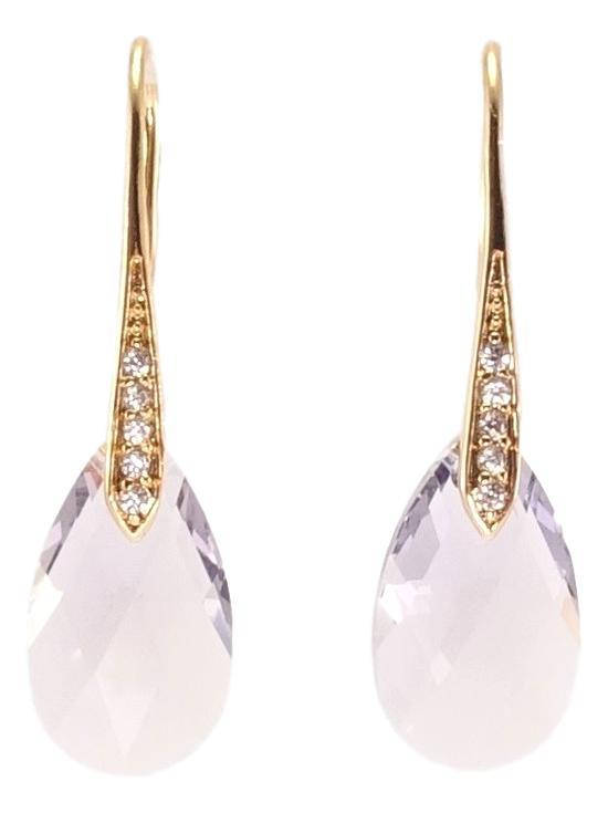 

Серьги Xuping Позолота 18K с кр-ми Swarovski подвески французский замок "Кристаллы Provence Lavender"