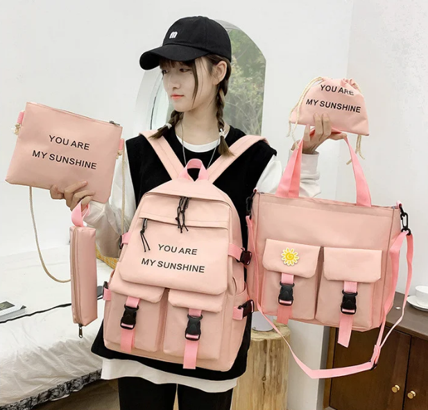 

Рюкзак женский сумки пенал Комплект розовый 288G