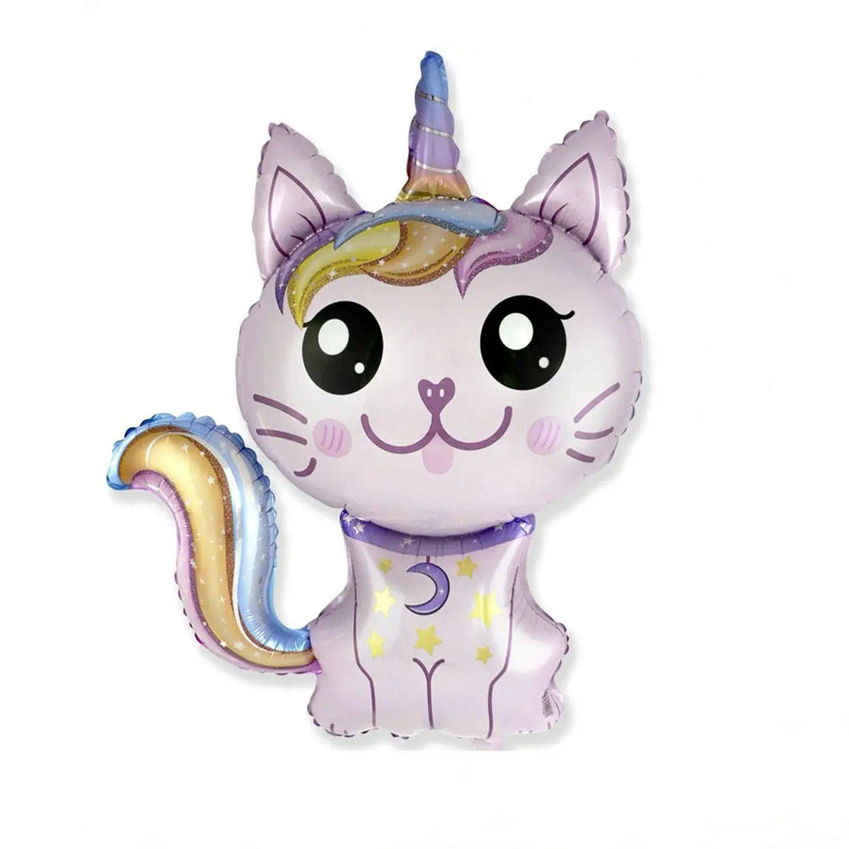 

Фольгированный шар мини фигура Кошка Единорог 42x28( 16"), Розовый