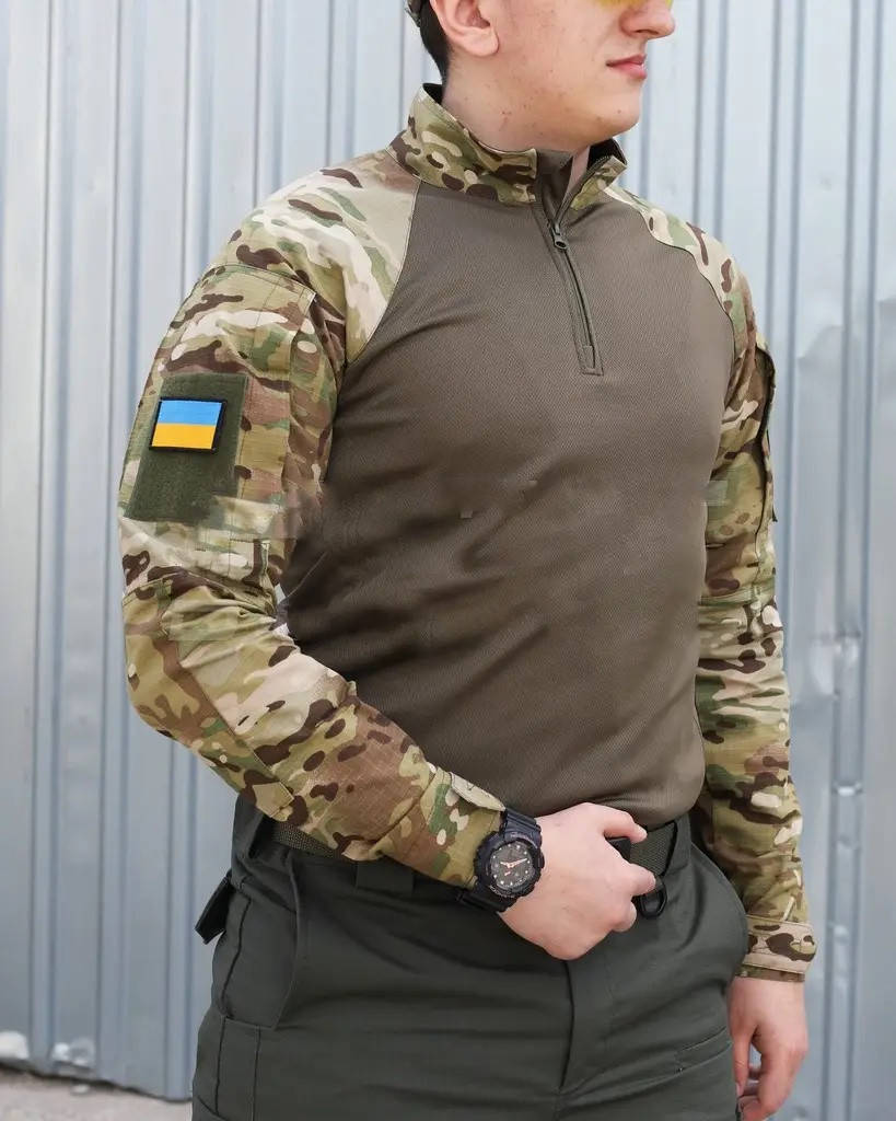 

Боевая рубашка Убакс с длинным рукавом Мультикам. Тактическая рубашка Ubacs Multicam
