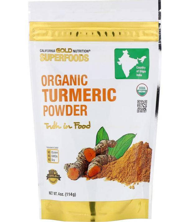 

Органический порошок куркумы (Organic turmeric powder) 2000 мг 114 г