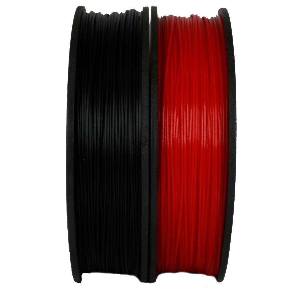 

Набор 2в1 PLA филамент пластик для 3D принтера Pochatok Filament 1,75 мм 0,75 кг Черный и Красный