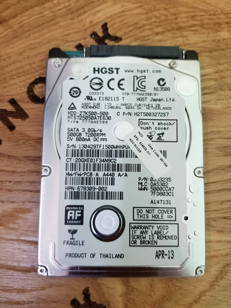

Жесткий диск для ноутбука Hitachi (HGST) Travelstar Z7K500 500GB 7200rpm 32MB