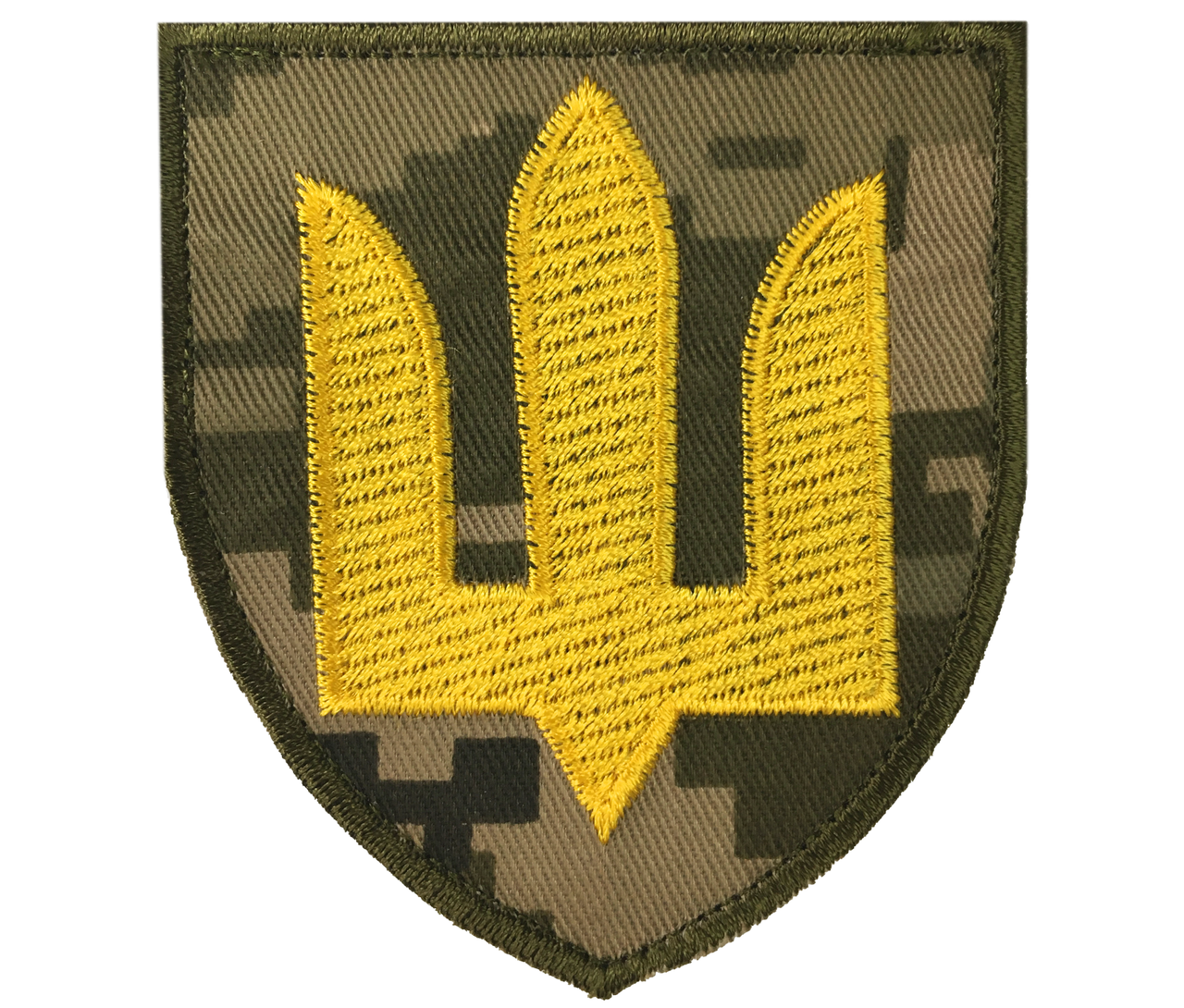 

Шеврон "ТРИЗУБ" 7*8см Пиксель, желтая нить на липучке