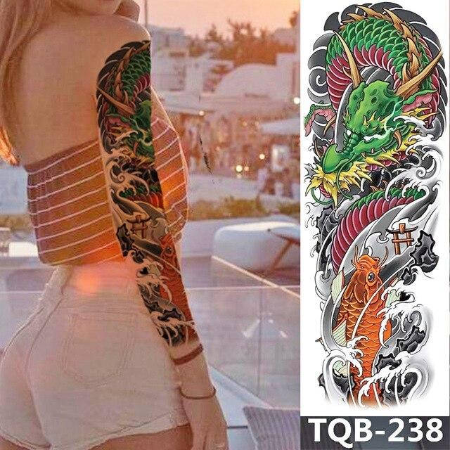 

Флеш тату. На руку/ногу/бедро, 48*17 см Япония (Ориентал), Рыбки Кои, Карпы, Драконы