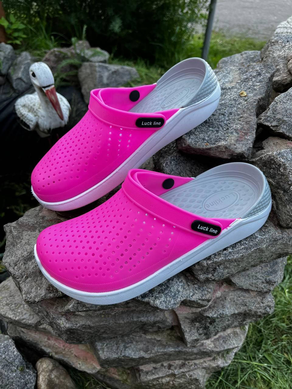 

Кроксы Crocs сабо женские малиновые силиконовые