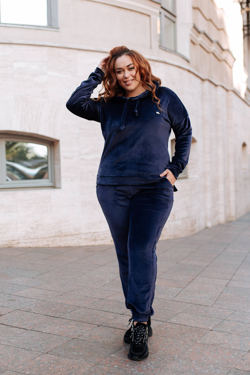 

Велюровый спортивный костюм СИНИЙ р.50-56 OVERSIZE