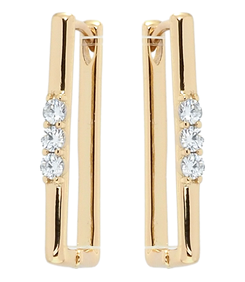

Серьги Xuping Позолота 18K колечки "Три фианита"