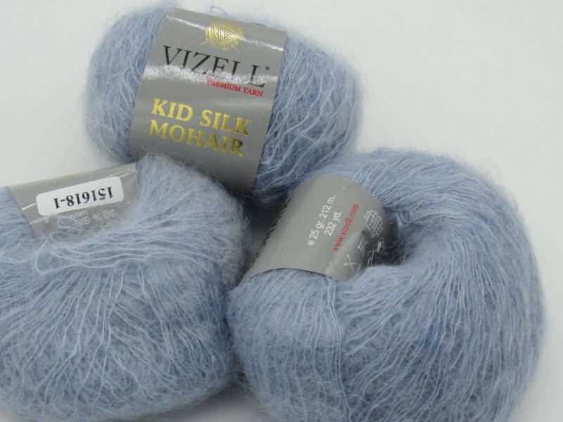 

Пряжа Kid Silk Mohair Vizzel-151618, Голубой