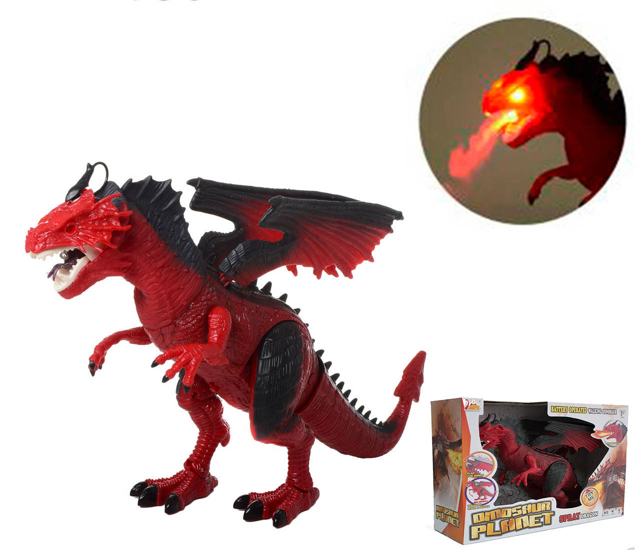 

Дракон интерактивный, 48 см, пускает пар, ходит, двигает головой, RS6188A-89A