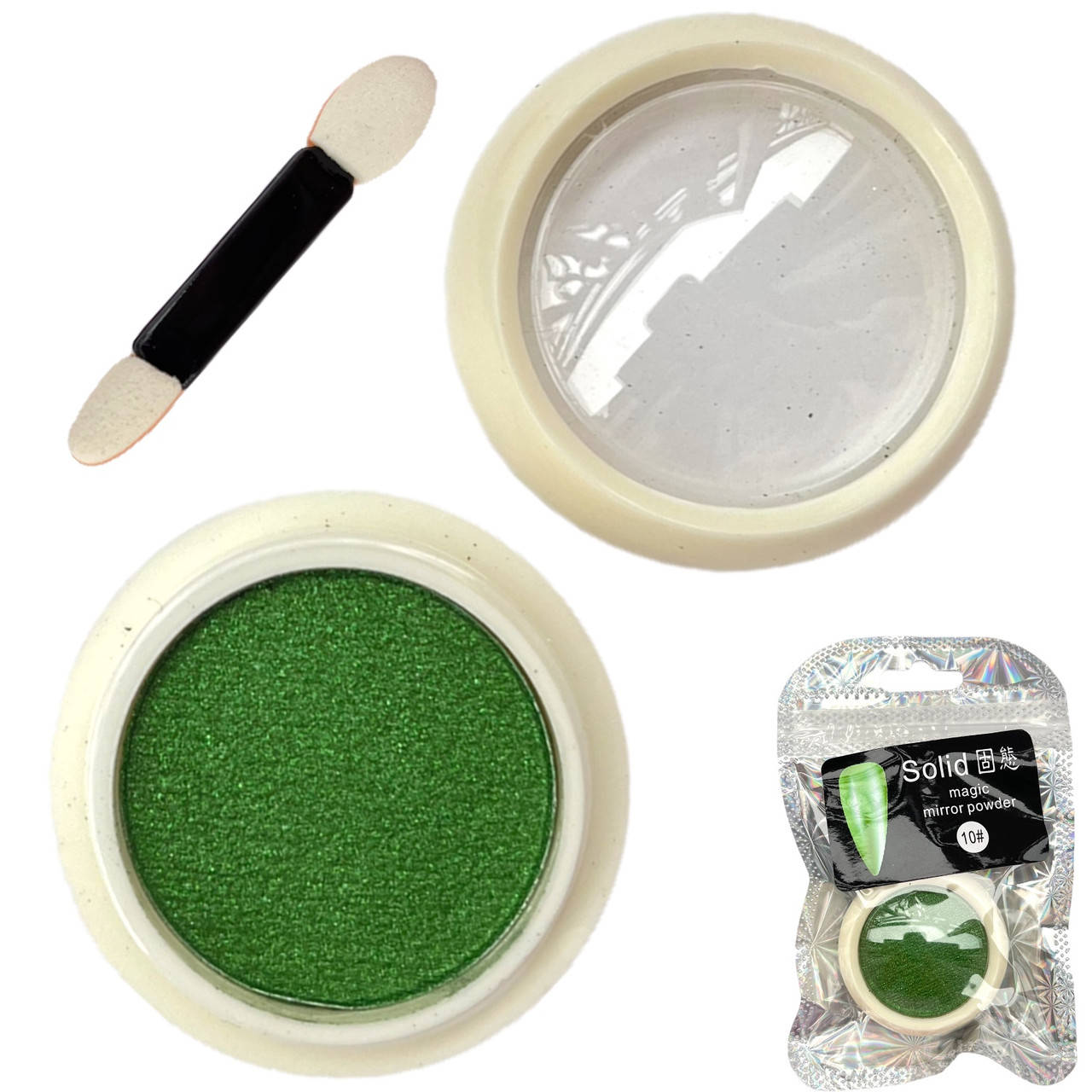 

Зеркальная втирка - пигмент для дизайна ногтей SOLID Mirror Powder №10