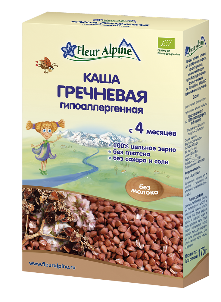 

Каша детская гречневая гипоаллергенная Fleur Alpine c 4 месяцев