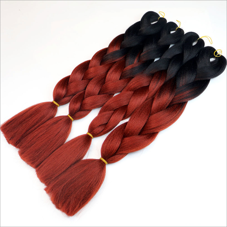 

Канекалоновая коса омбре, черный + махагон (В31)