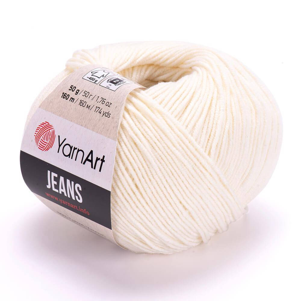 

Yarnart Jeans (ЯрнАрт Джинс) № 03 молочный (Пряжа полухлопок, нитки для вязания)