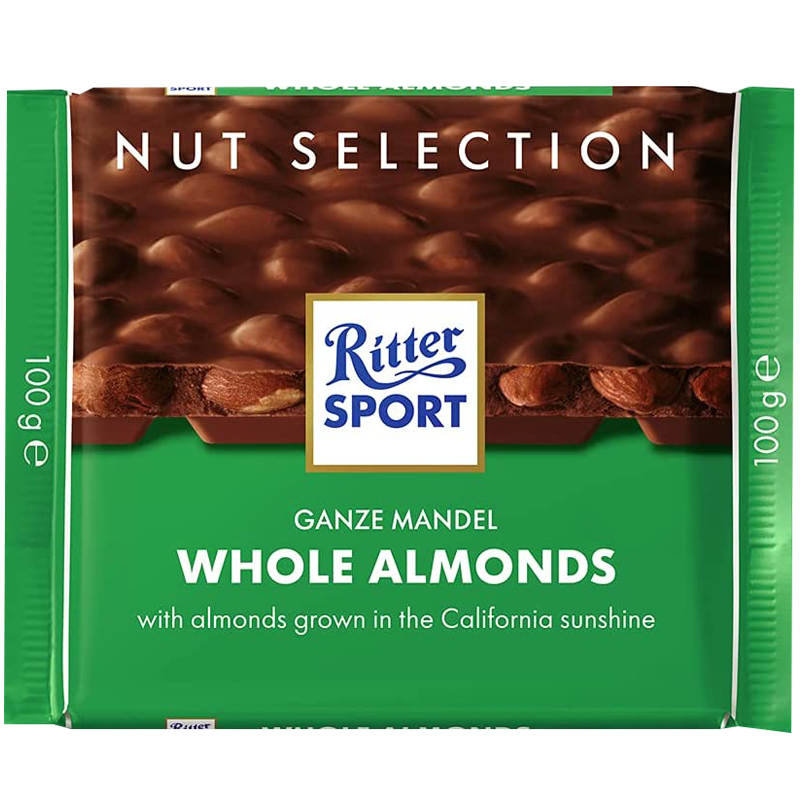 

Шоколад Ritter Sport Whole Almonds Молочный шоколад с цельным миндалём 100г (1уп/11шт)