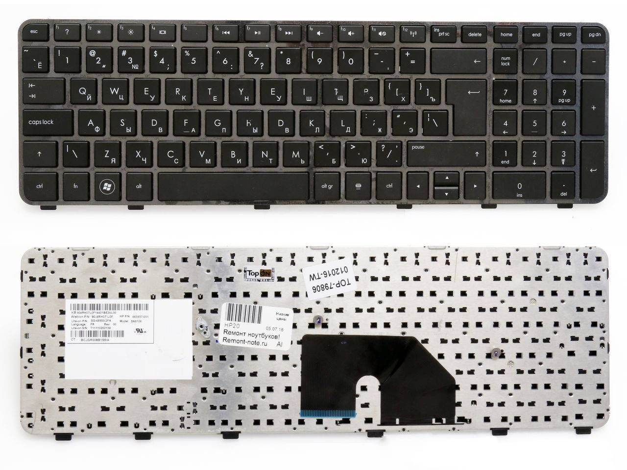 

Клавиатура для ноутбука HP Pavilion dv6-6000 с фреймом RU черная новая, Черный