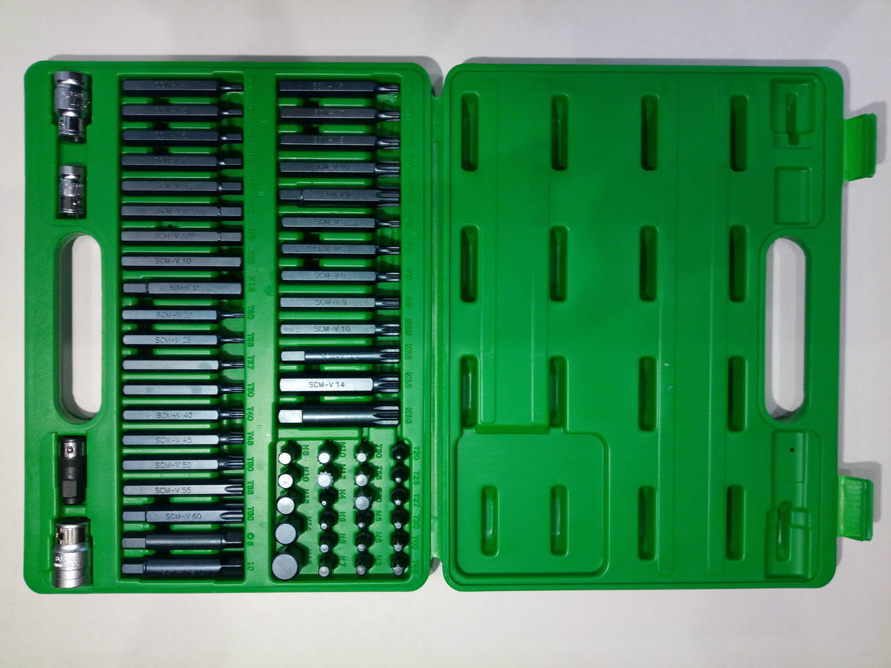 

Набор бит TORX, HEX, SPLINE, RIBE, SQ 60ед. GCAI6003 TOPTUL