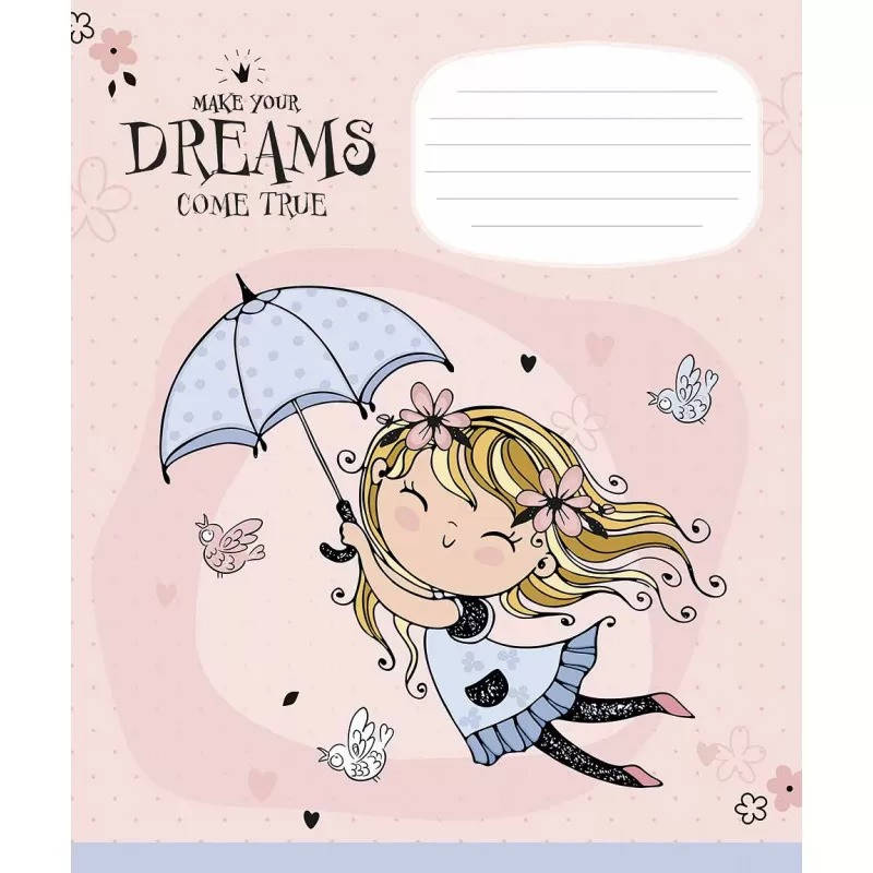 

Зошит шкільний в клітинку 12 аркушів Школярик, Cool princesses, гліттер