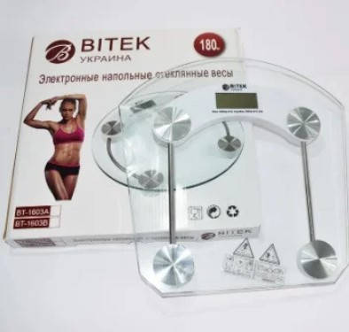

Весы электронные бытовые BITEK 180кг стеклянные квадратные YZ-1603B весы для массы тела