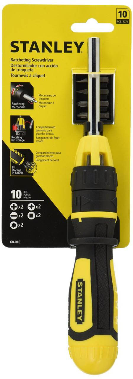 

Отвертка Stanley Multibit реверсивная со сменными битами (0-68-010)