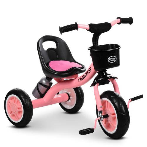 

Детский трехколесный велосипед Turbo Trike M-3197-7 с корзинкой ровер, Розовый