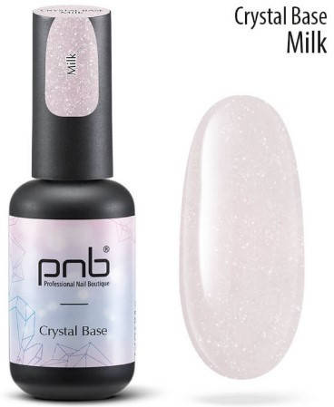 

База для гель-лаку PNB, 8 мл., світловидбиваюча, молочна Crystal Base