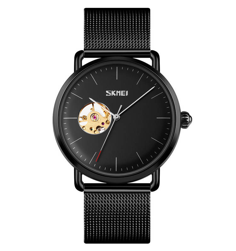 

Skmei 9201 черные мужские механические часы скелетон
