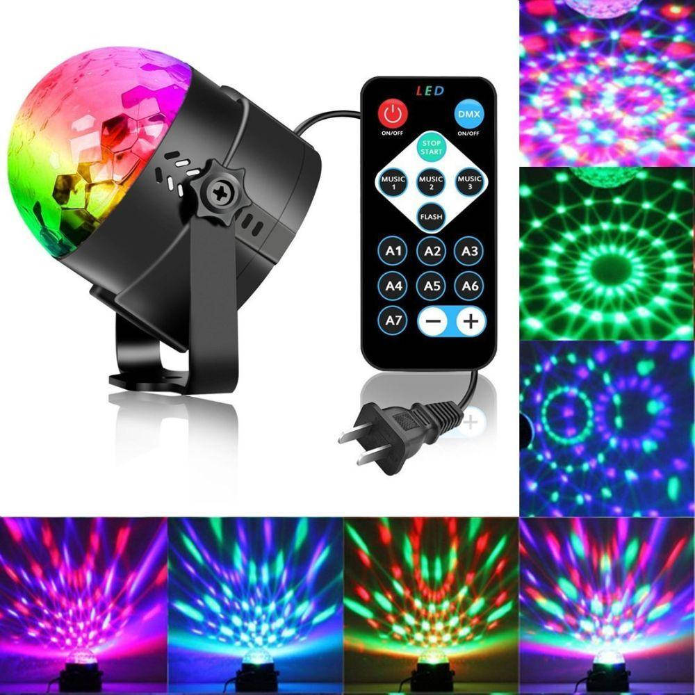 

Диско шар мини цветомузыка Led Party Light 3 цвета с пультом