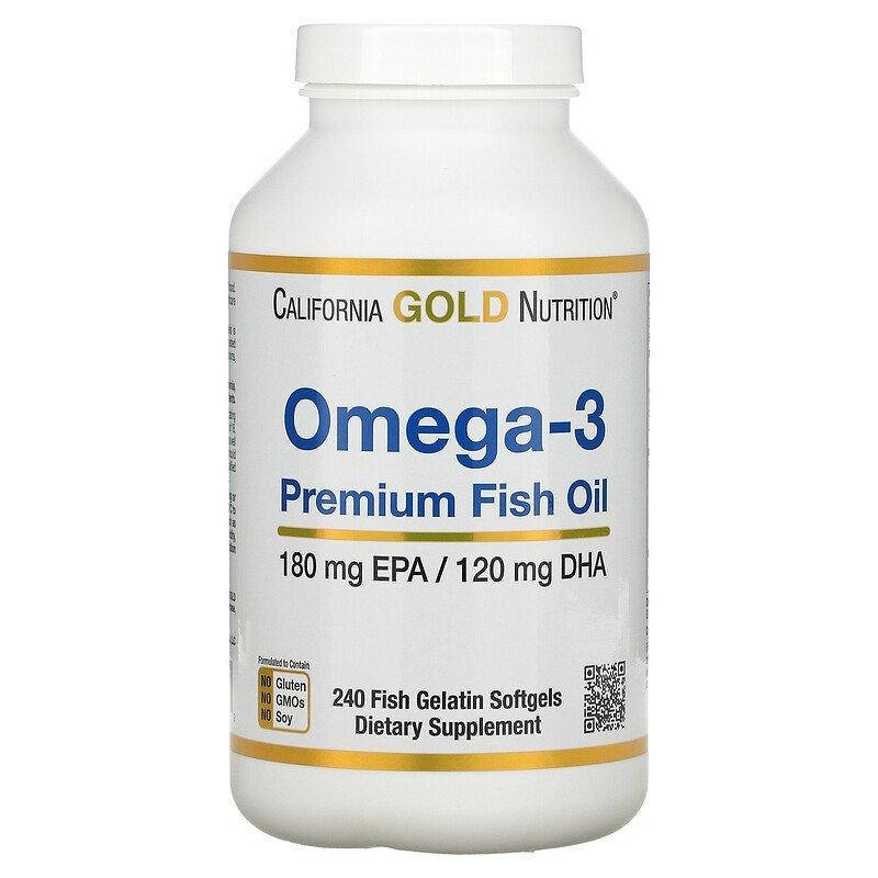 

Omega-3 Premium Fish Oil California Gold Nutrition 240 капсул