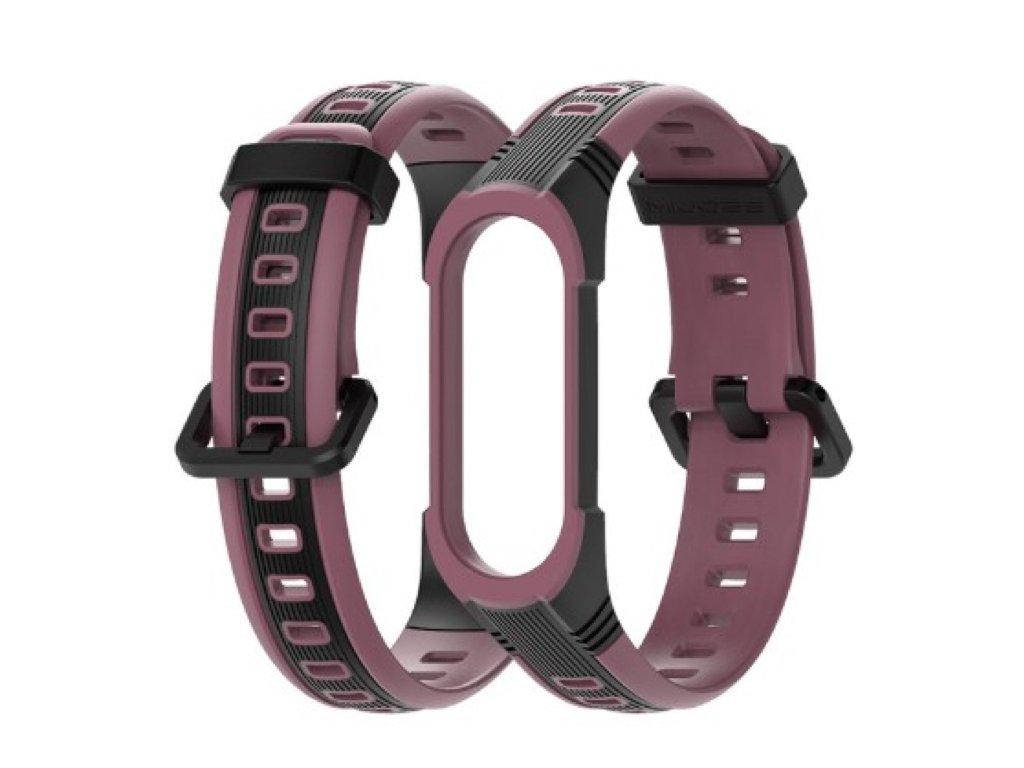

Ремешок для фитнес-браслета Xiaomi Mi Band 5 и 6 Sport 2 Black with red wine