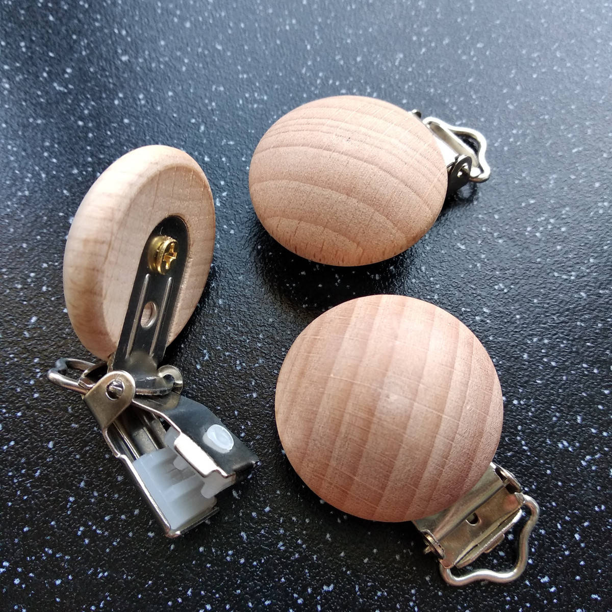 

Зажимы-клипсы для держателей, грызунков, подвесок, 30х45 мм, деревянные, Бежевый