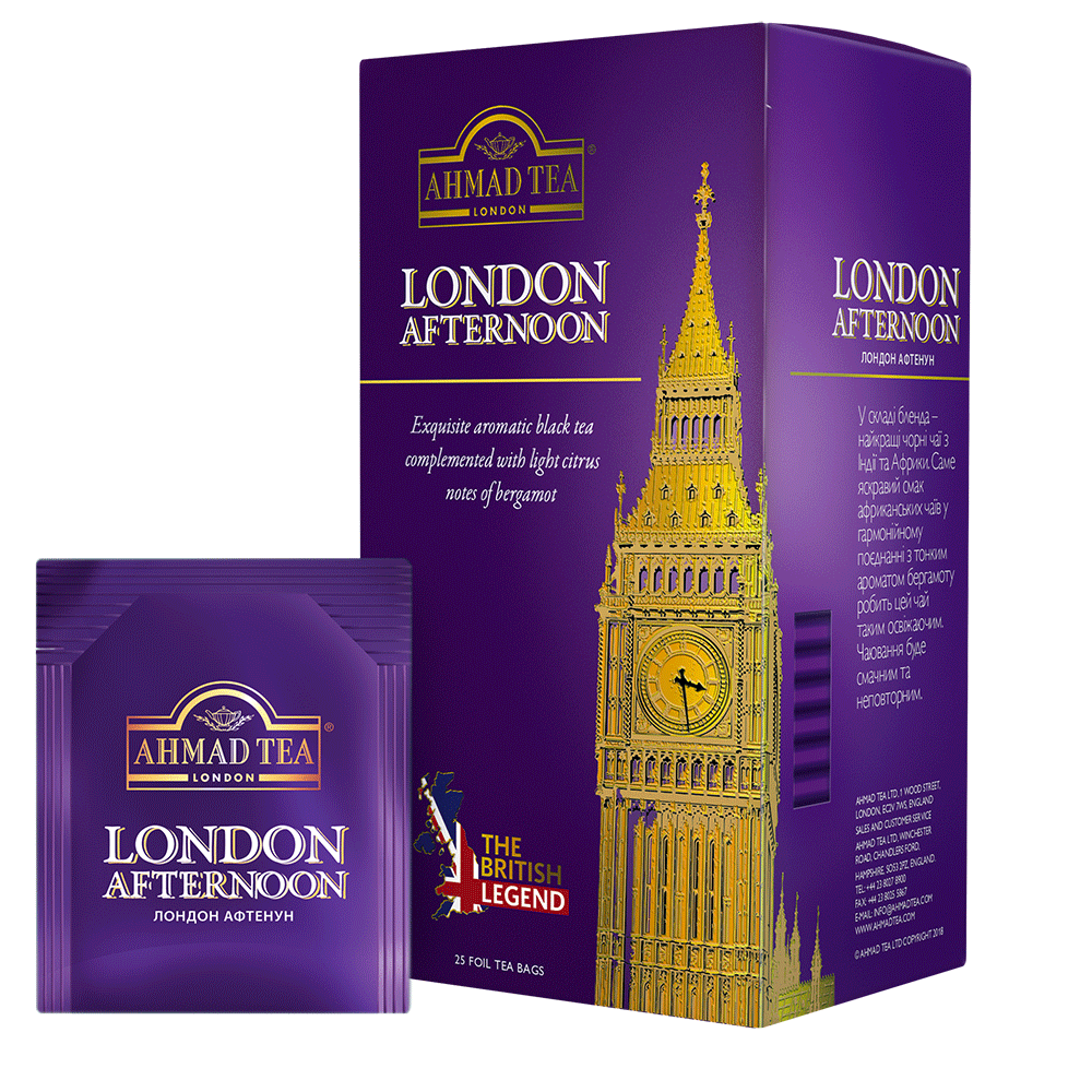 

Чай с бергамотом Ahmad Tea London Afternoon The British Legend пакетированный 25 х 2 г