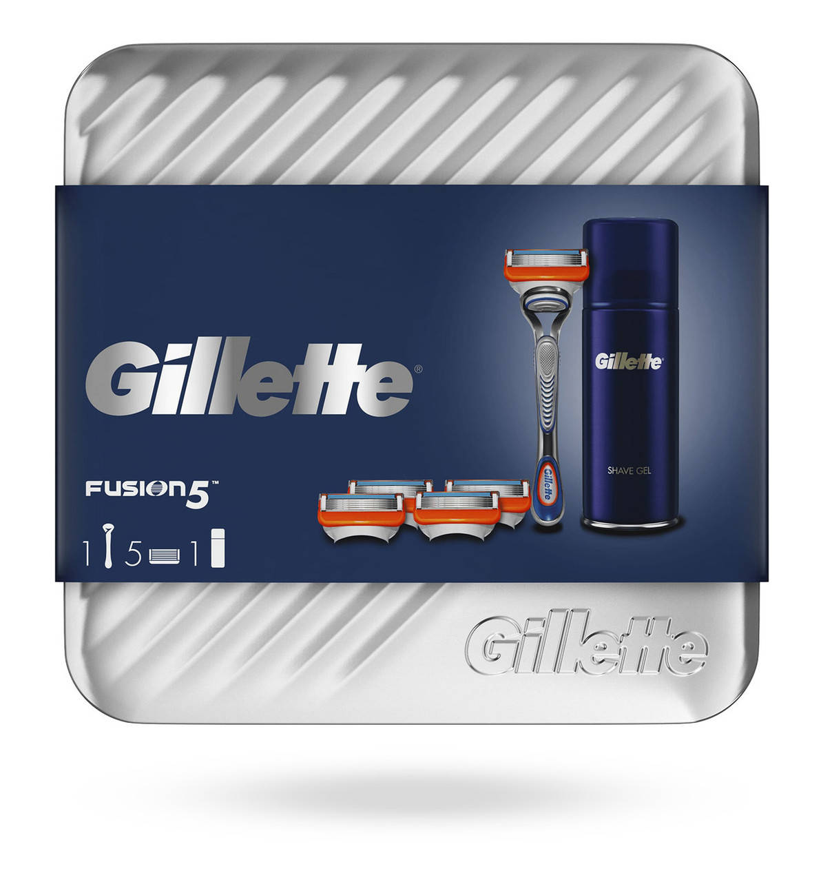 

Подарочный набор Gillette Fusion (станок + 5 сменных лезвий + гель для бритья 75мл)