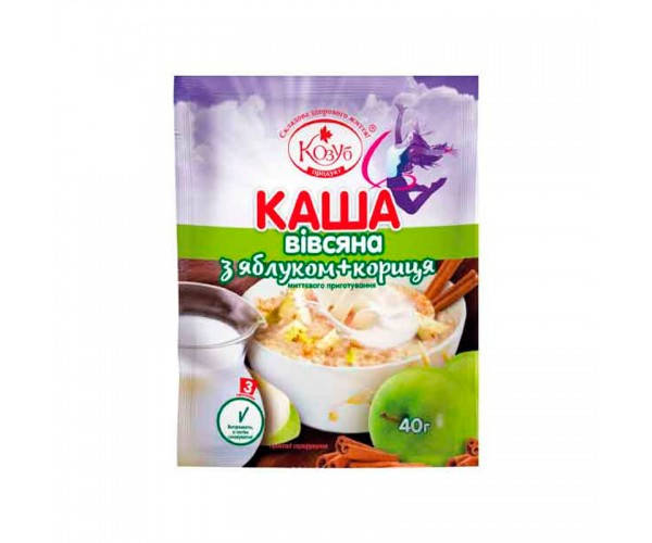 

Каша вівсяна з яблуком + кориця миттєвого приготування
