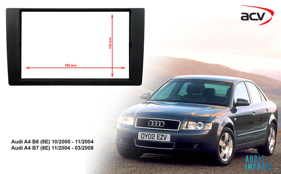 

Перехідна рамка 2 Din Audi A4 (B6/B7) 2001-2008 Перехідна рамка