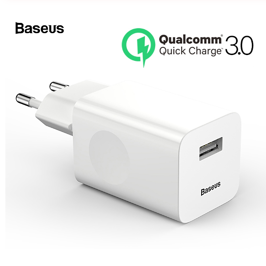 

СЗУ для быстрой зарядки 3А QC3.0 24W Baseus Wall Charger блок питания (белый)