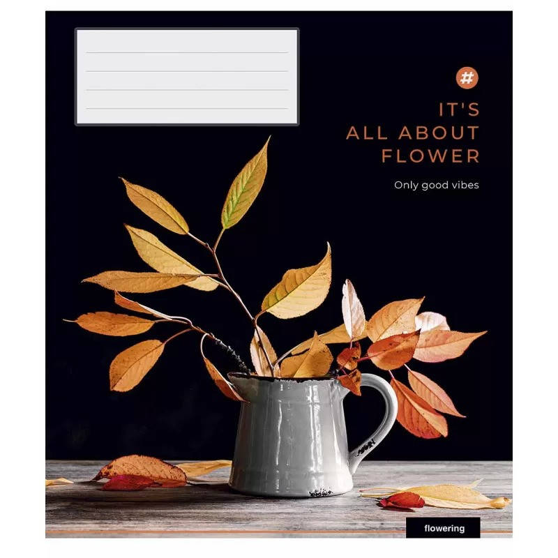 

Зошит шкільний в клітинку 18 аркушів Школярик It's all about flower, УФ-лак