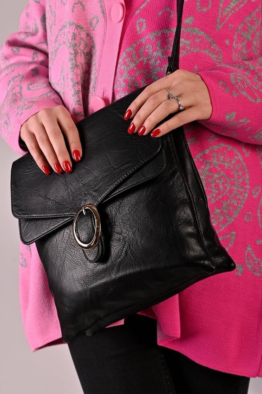 

Женская черная сумка через плечо, Черный