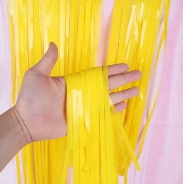 

Штора фольгированная для фотозоны из дождика 1х2 Металик жёлтый, Желтый