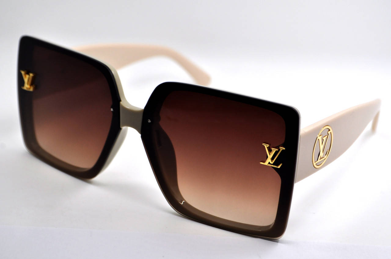 

Женские солнцезащитные очки louis vuitton 1385 бежевые, Бежевый