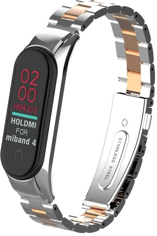 

Металлический браслет Line для Mi Band 4 / 3 Silver-Rose (Сяоми Ми Бэнд 4)