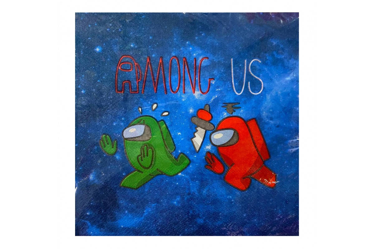 

Салфетки "Амонг Ас" бумажные 15 шт/уп. сервировочные одноразовые детские