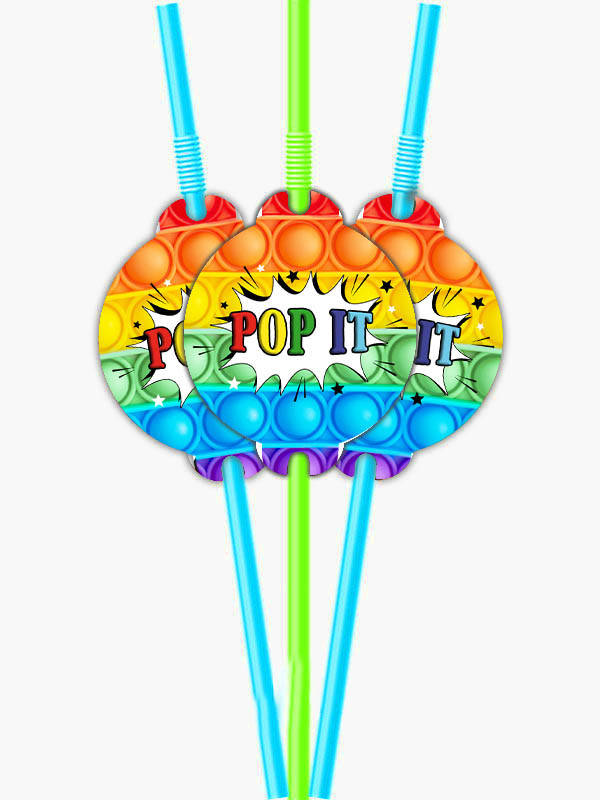 

Коктейльные трубочки (10 шт.) "Поп ит / Pop it" с гофрой -малотиражное издание-
