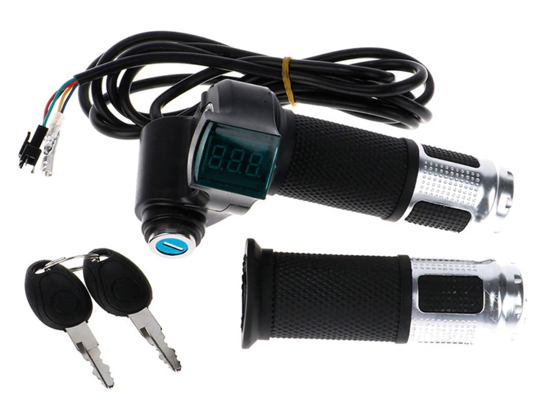 

Ручка газа с ключем для электровелосипеда 12-72V с вольтметром