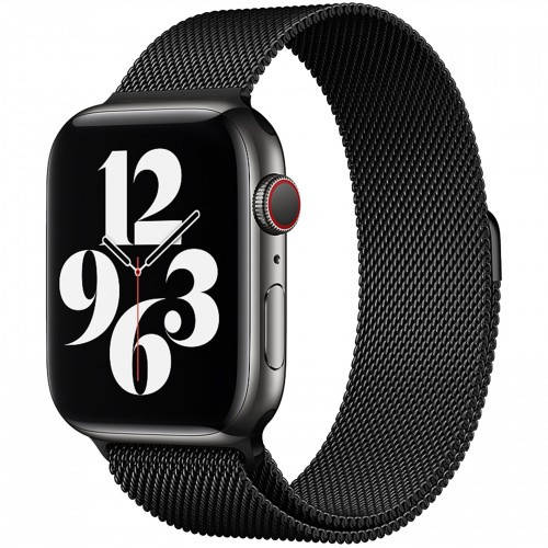 

Металлический браслет Миланская петля 44мм Чёрный. Milanese Loop 44mm Black.